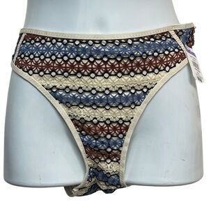 BECCA by REBECCA VIRTUE 934427 DRIFTWOOD CROCHET HIPSTER BIKINI BOTTOM Large New